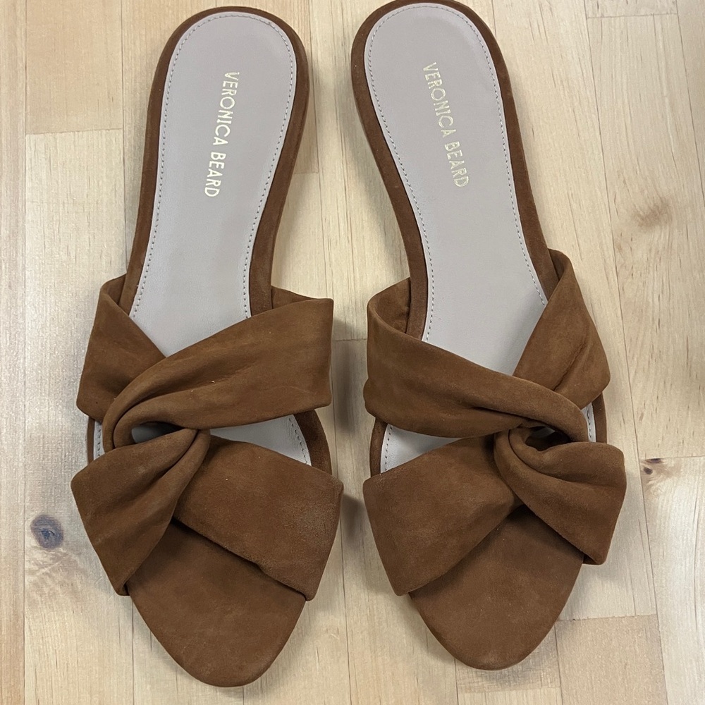 Veronica Beard Seraphina Caramel Slide Sandals